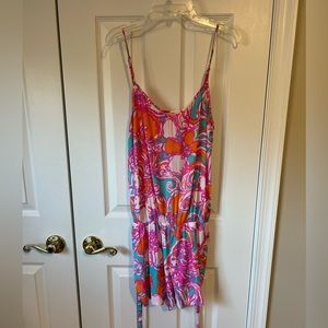 Lilly Pulitzer pink floral romper size S